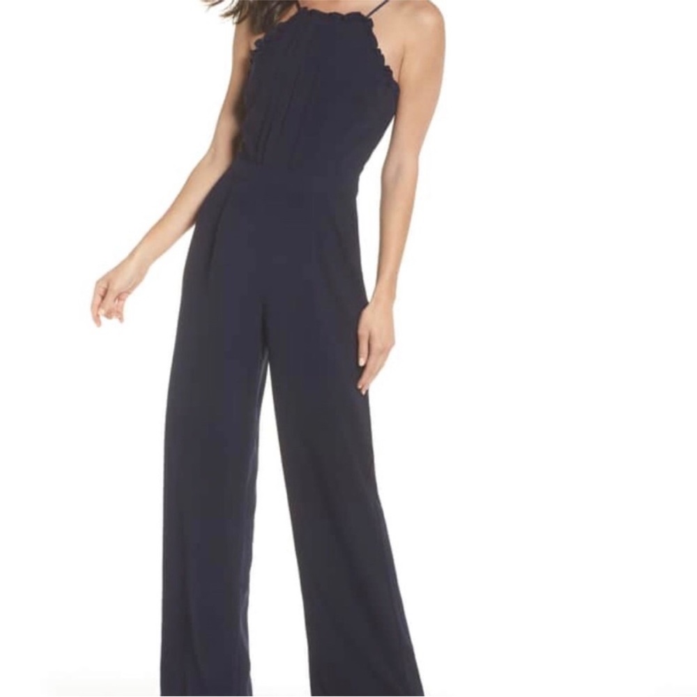 Adelyn Rae High Neck Navy Blue Jumpsuit - Picture 2 of 8